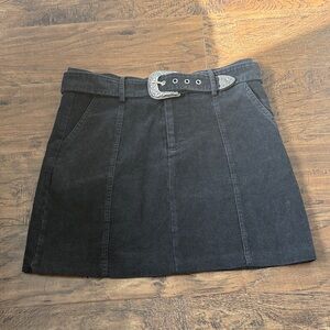 Corduroy skirt with western belt